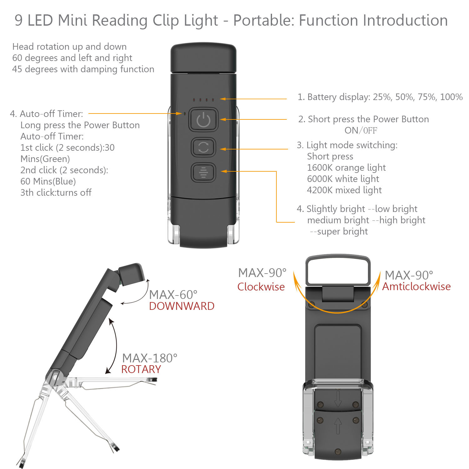 Book Clip Reading Lamp - Image 6